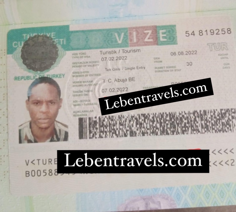 turkey tourist visa agent nigeria